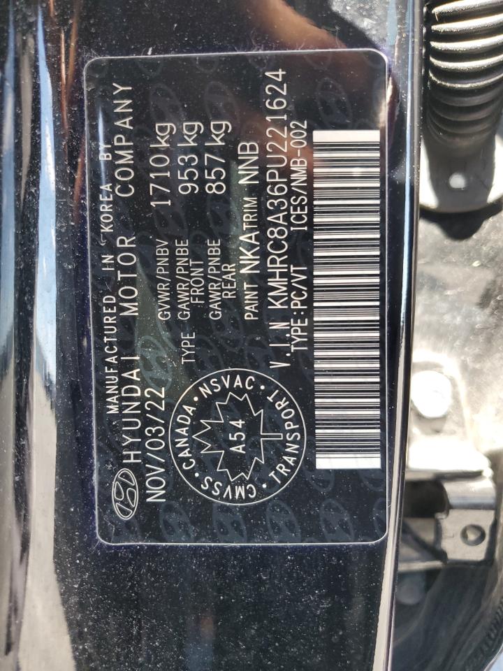 2023 Hyundai Venue Sel VIN: KMHRC8A36PU221624 Lot: 69691865