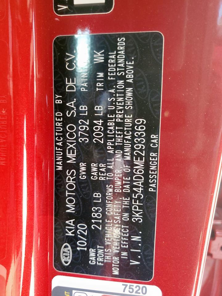 2021 Kia Forte Ex VIN: 3KPF54AD6ME293369 Lot: 68342625