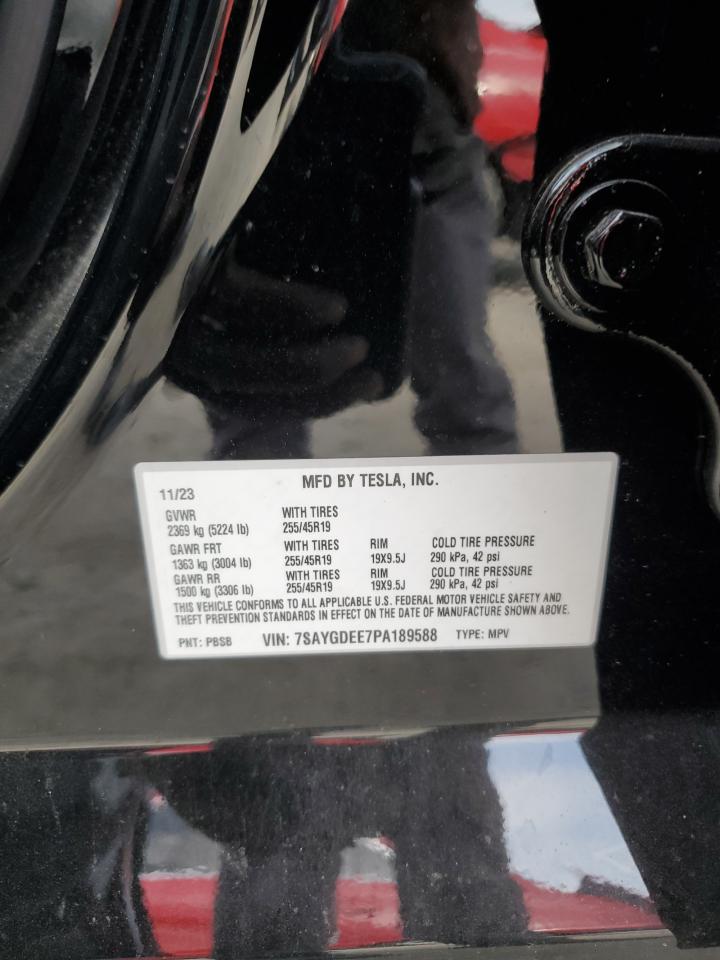 2023 Tesla Model Y VIN: 7SAYGDEE7PA189588 Lot: 69606145