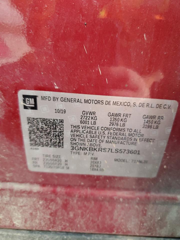 2020 Chevrolet Blazer Rs VIN: 3GNKBKRS7LS573601 Lot: 68427185