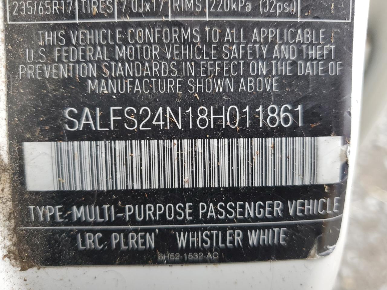 2008 Land Rover Lr2 Se Technology VIN: SALFS24N18H011861 Lot: 68024895