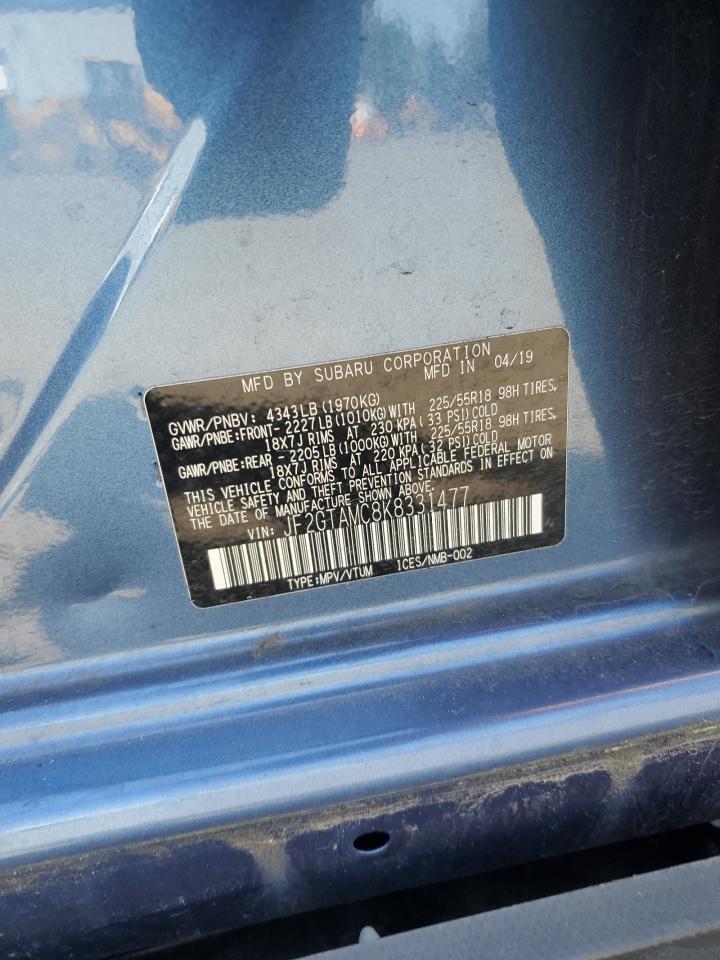 2019 Subaru Crosstrek Limited VIN: JF2GTAMC8K8331477 Lot: 70327395