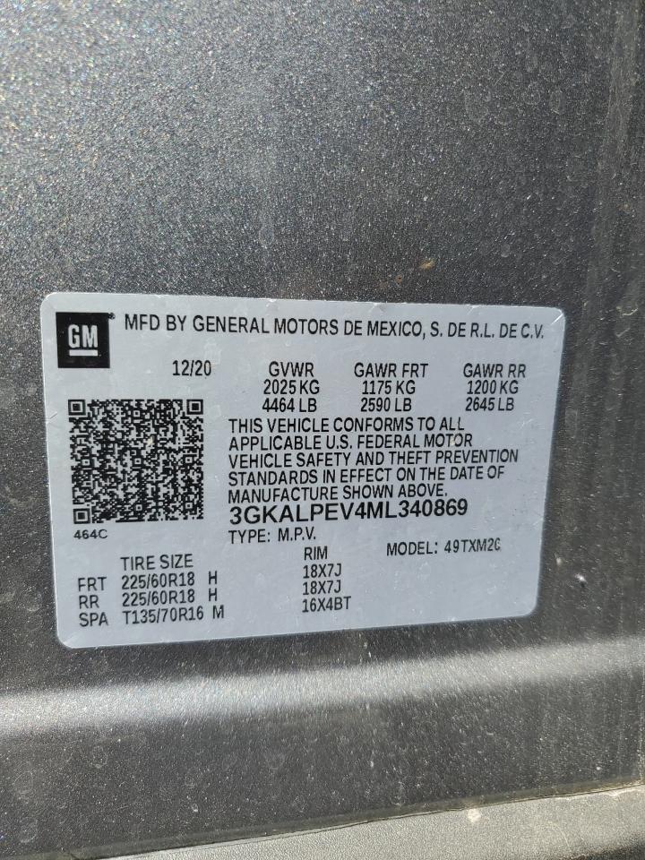 2021 GMC Terrain Slt VIN: 3GKALPEV4ML340869 Lot: 69857585