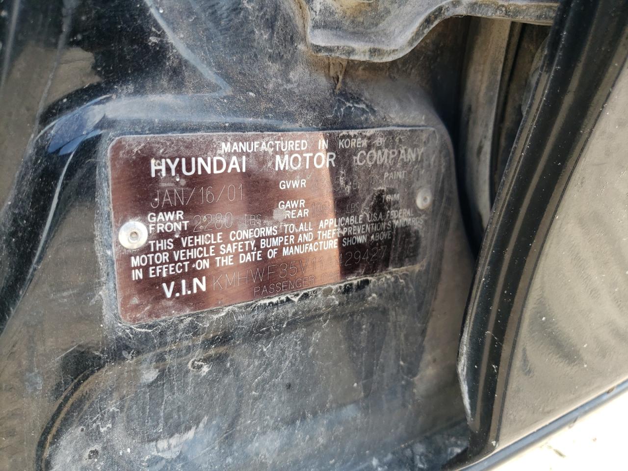 2001 Hyundai Sonata Gls VIN: KMHWF35V11A429427 Lot: 68625105