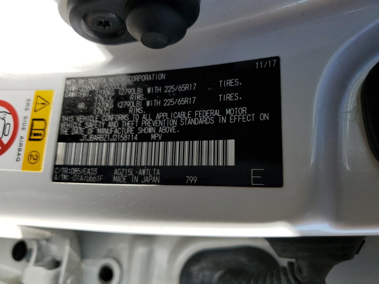 2018 Lexus Nx 300 Base VIN: JTJBARBZ1J2158114 Lot: 70566605