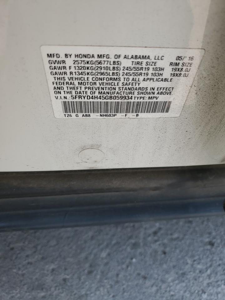 2016 Acura Mdx Technology VIN: 5FRYD4H45GB059934 Lot: 68487945