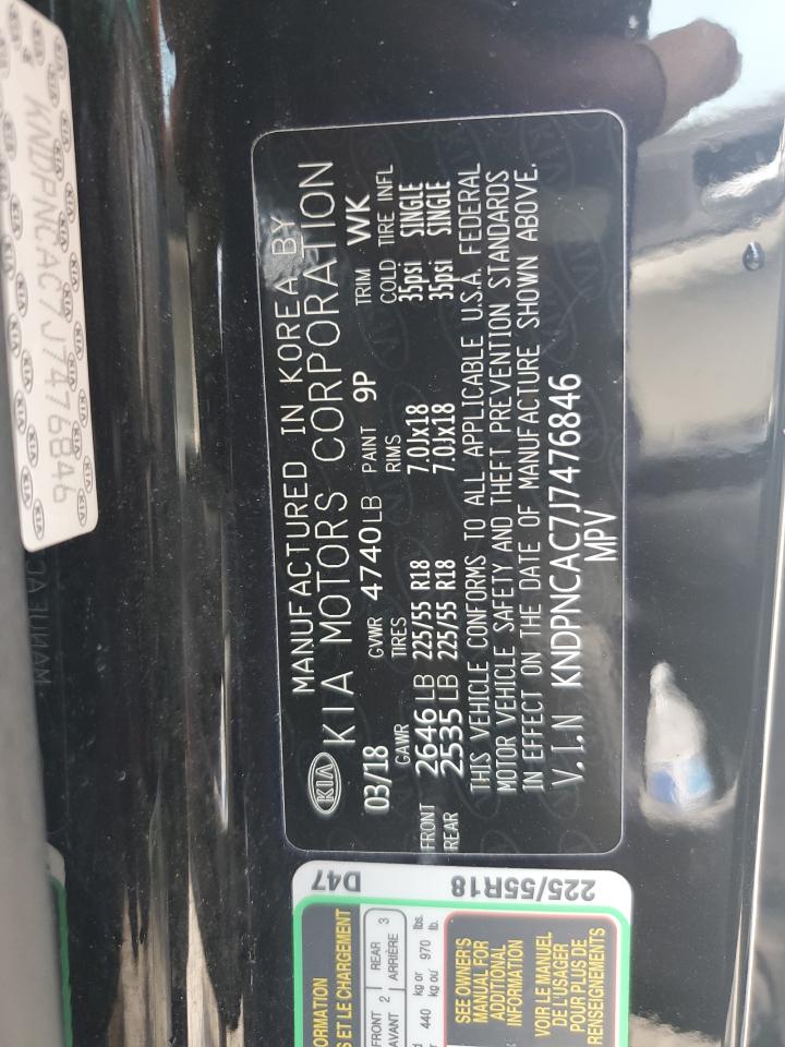 2018 Kia Sportage Ex VIN: KNDPNCAC7J7476846 Lot: 69156355