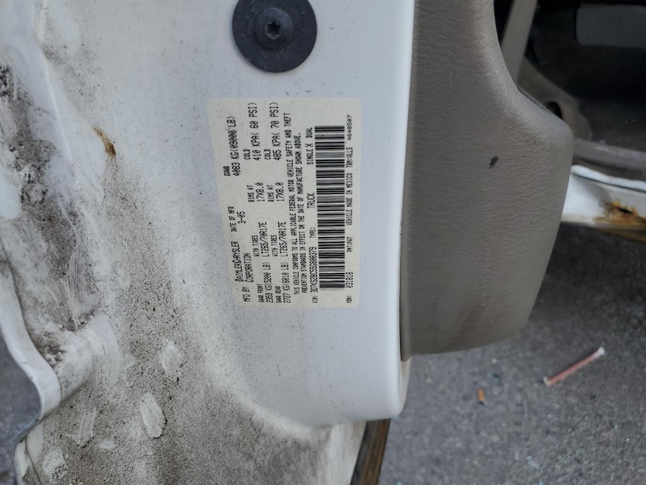 2005 Dodge Ram 2500 St VIN: 3D7KS28C55G808379 Lot: 69101775