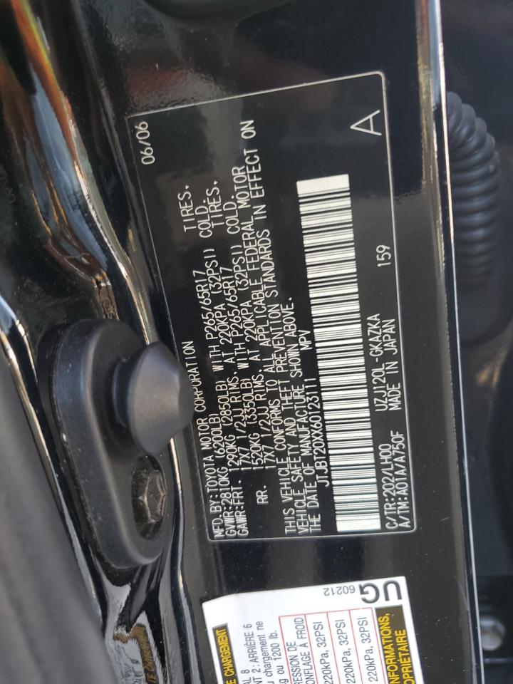2006 Lexus Gx 470 VIN: JTJBT20XX60123111 Lot: 68954705