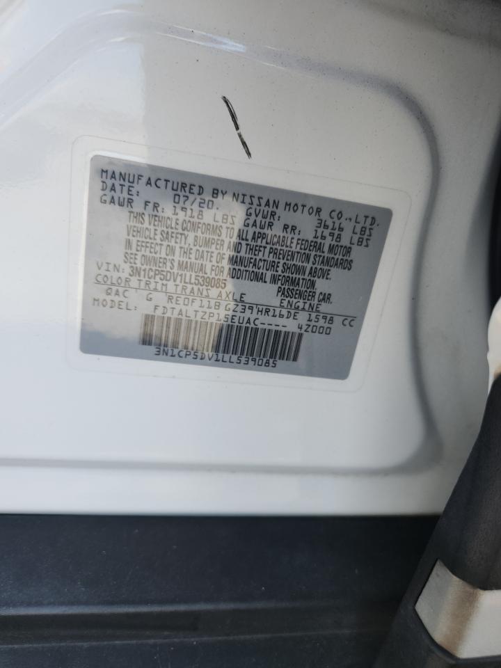 2020 Nissan Kicks Sr VIN: 3N1CP5DV1LL539085 Lot: 68536285