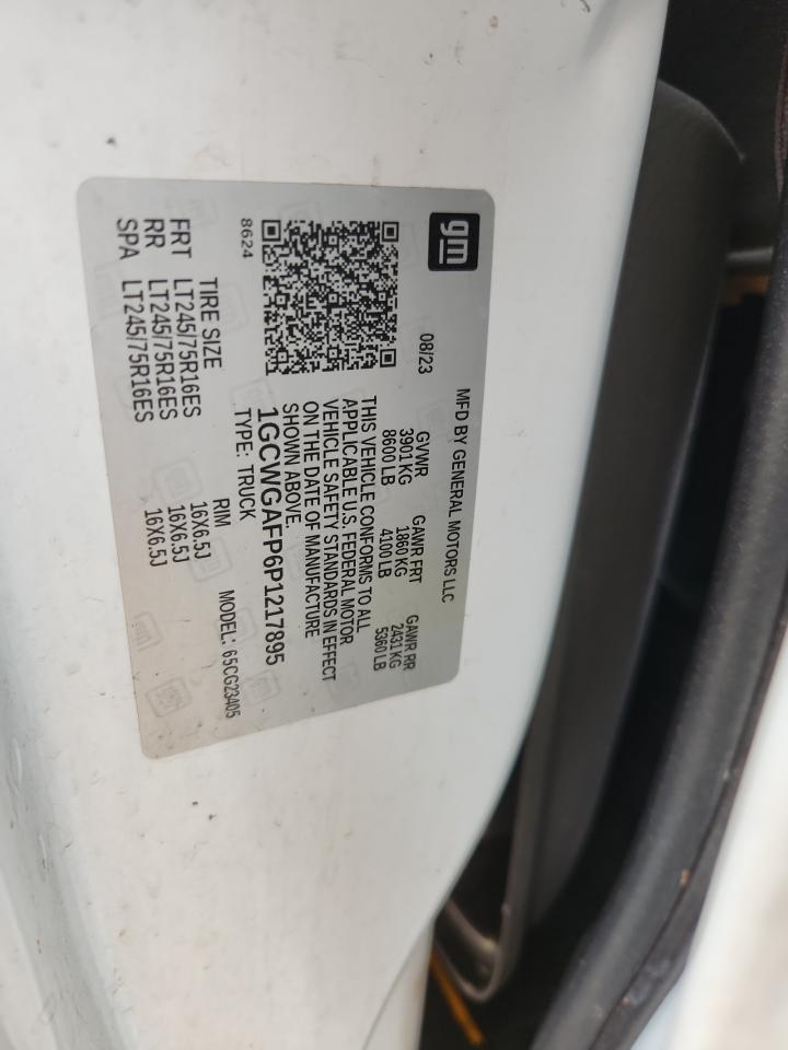 2023 Chevrolet Express G2500 VIN: 1GCWGAFP6P1217895 Lot: 86248035