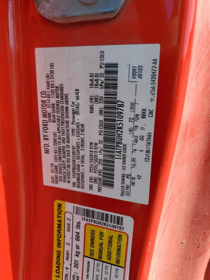 1FATP8UH2K5109787 2019 Ford Mustang