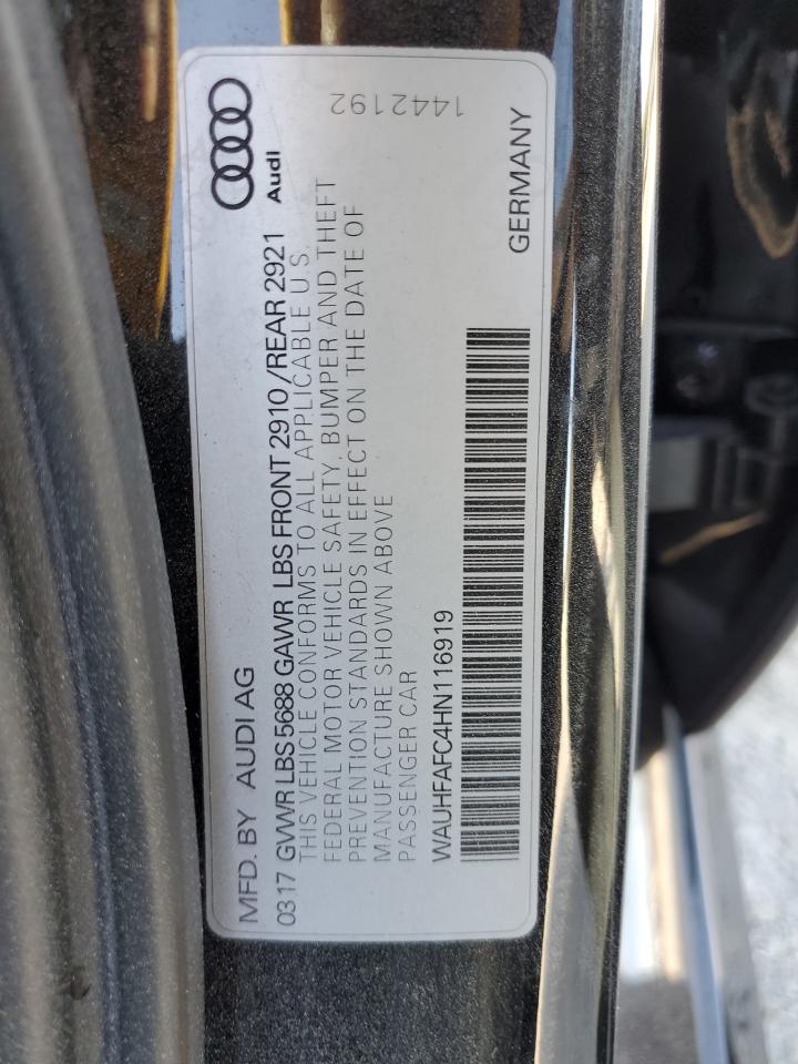 2017 Audi S6 Prestige VIN: WAUHFAFC4HN116919 Lot: 68589485
