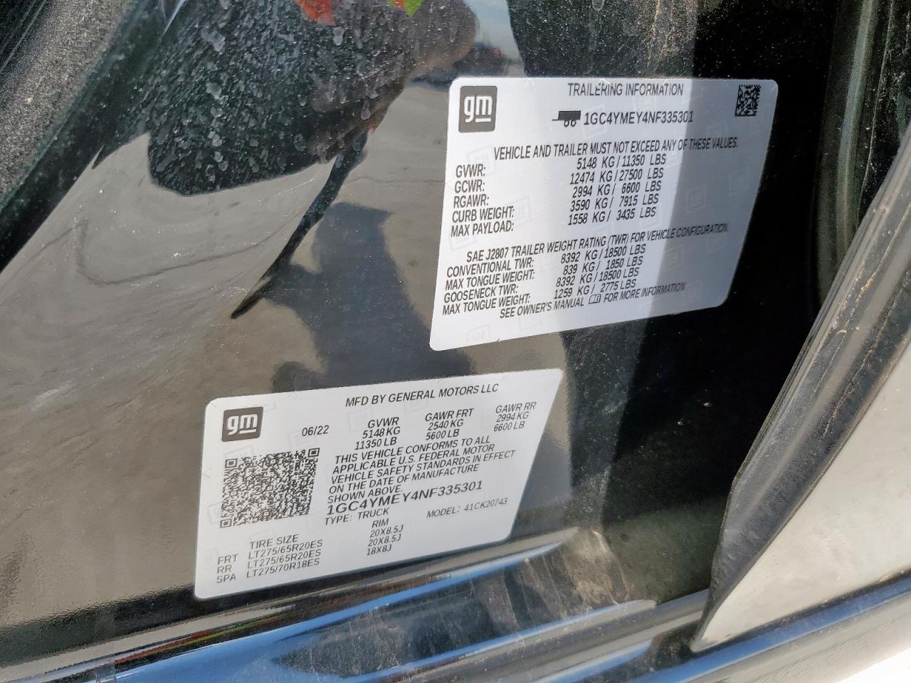 2022 Chevrolet Silverado K2500 Custom VIN: 1GC4YMEY4NF335301 Lot: 68751565