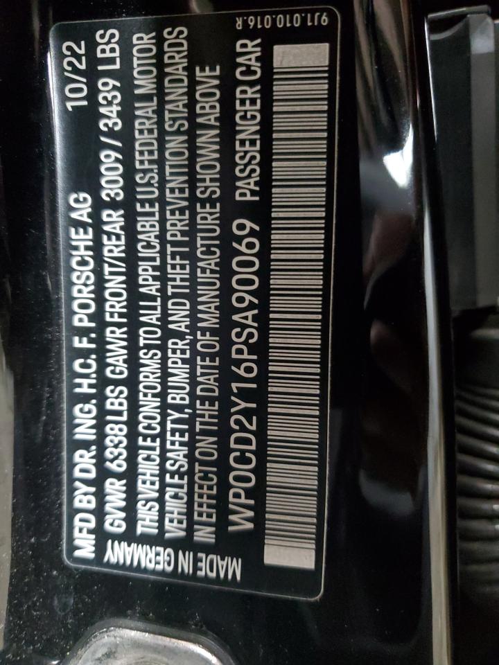 2023 Porsche Taycan Gts Sport Turismo VIN: WP0CD2Y16PSA90069 Lot: 67253715