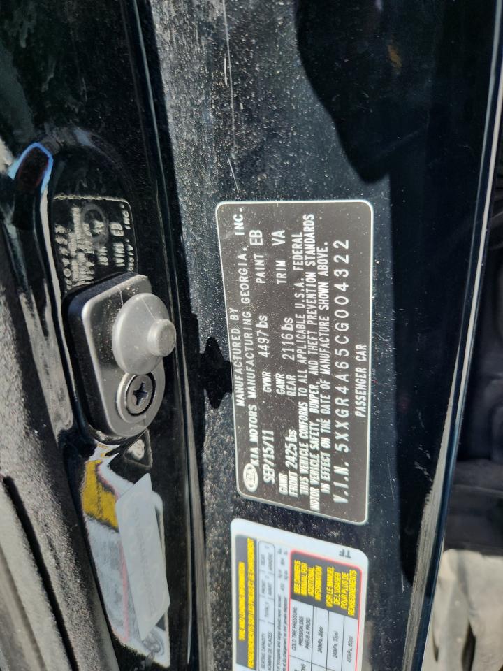 2012 Kia Optima Sx VIN: 5XXGR4A65CG004322 Lot: 68822895