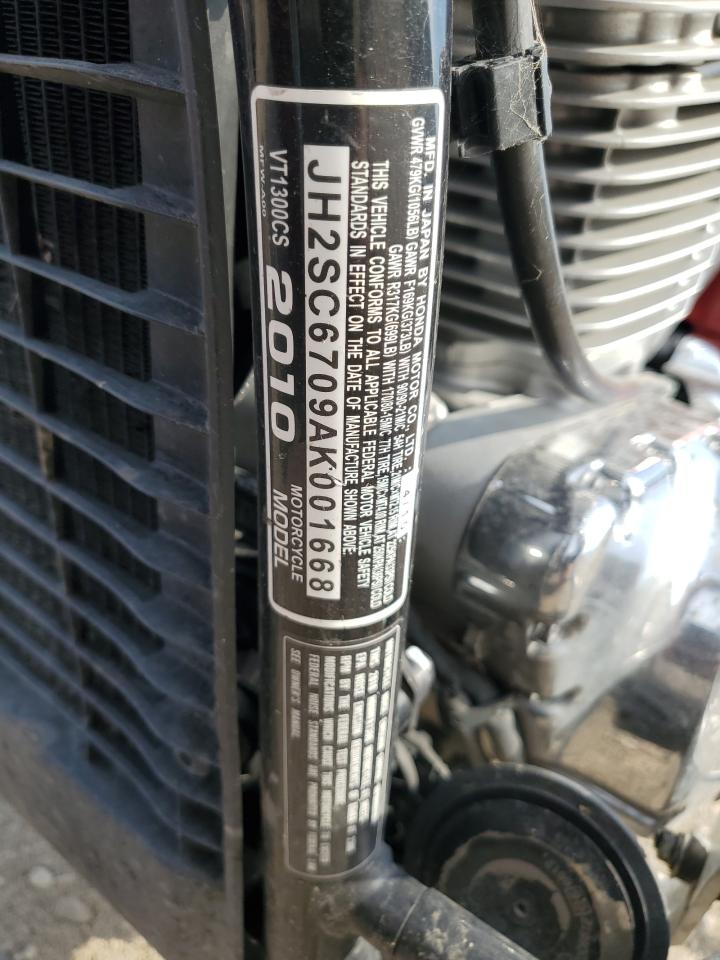 2010 Honda Vt1300 Cs VIN: JH2SC6709AK001668 Lot: 70178195