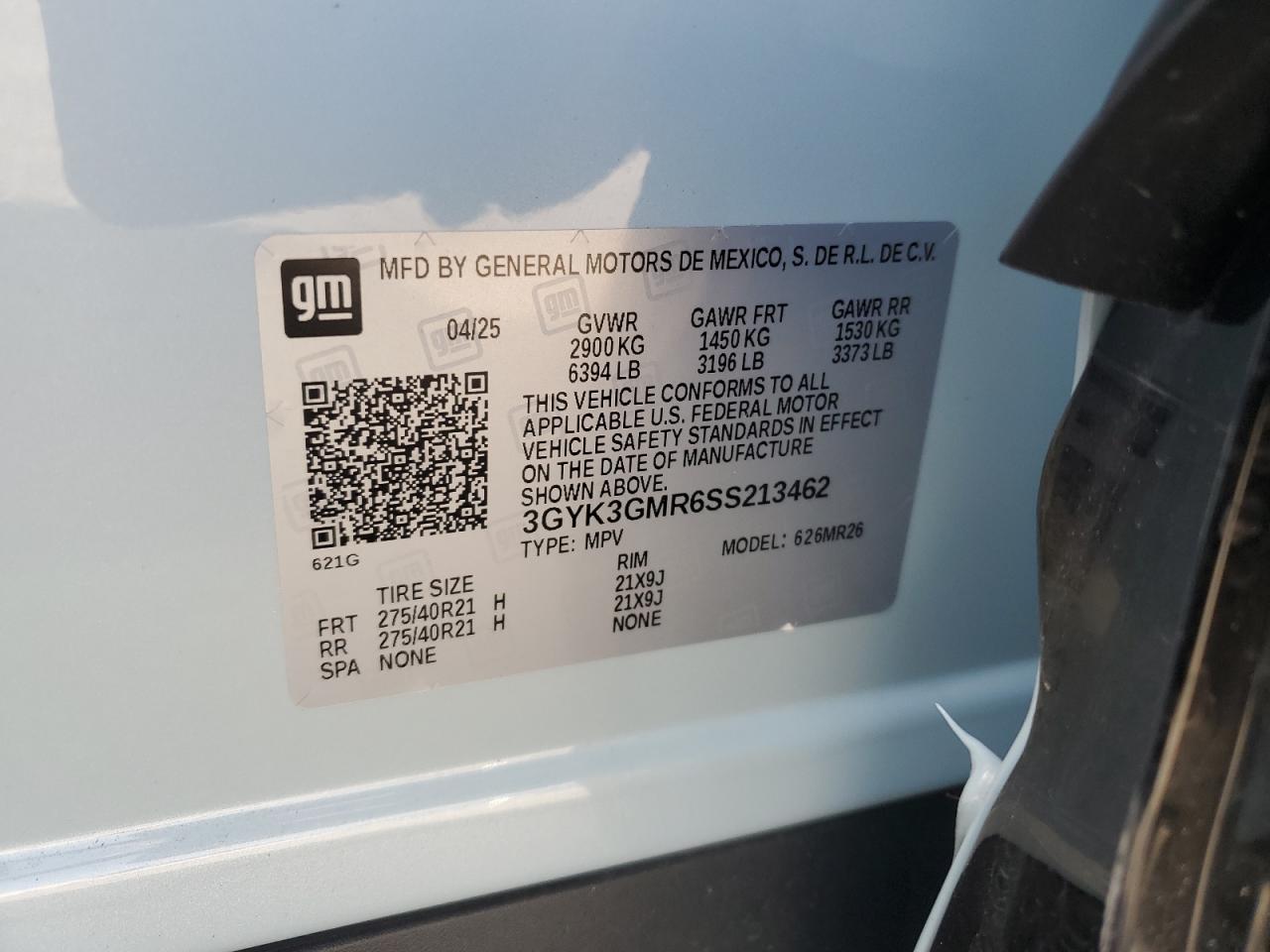 2025 Cadillac Optiq Sport VIN: 3GYK3GMR6SS213462 Lot: 69352895