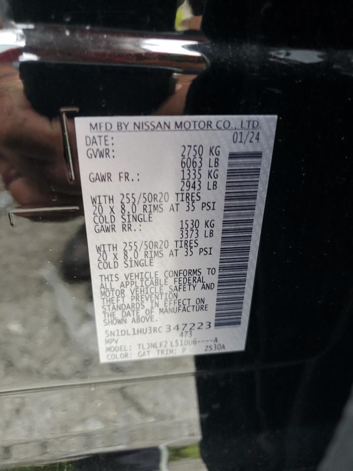 2024 Infiniti Qx60 Autograph VIN: 5N1DL1HU3RC347223 Lot: 69340395