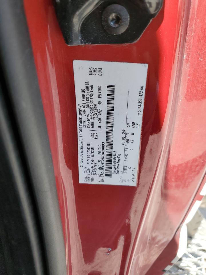 2019 Ford F450 Super Duty VIN: 1FDUF4HT2KDA20893 Lot: 67785985