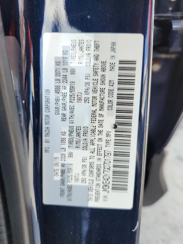 2016 Mazda Cx-5 Gt VIN: JM3KE4DY7G0701797 Lot: 68476165