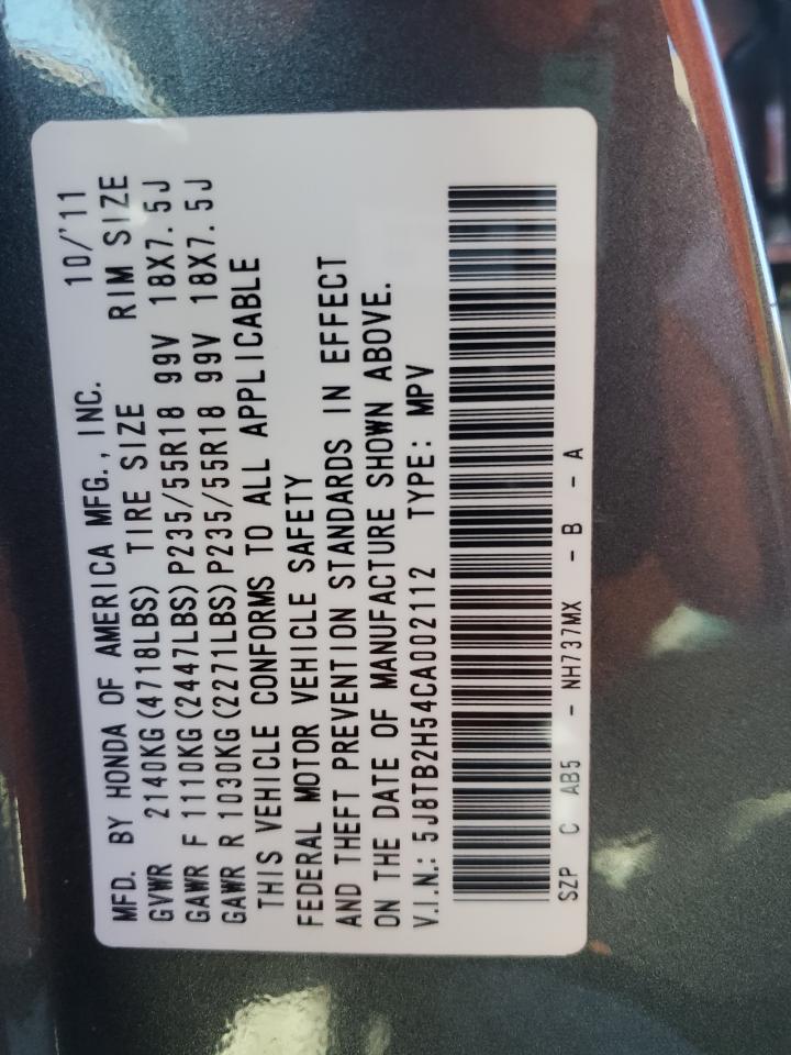 2012 Acura Rdx Technology VIN: 5J8TB2H54CA002112 Lot: 69446775