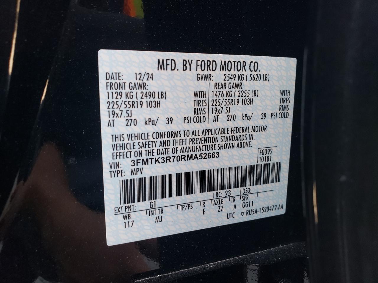 2024 Ford Mustang Mach-E Premium VIN: 3FMTK3R70RMA52663 Lot: 69589415