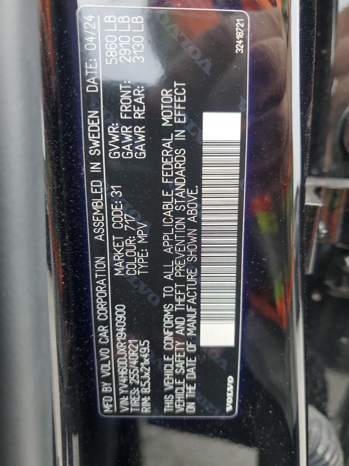 2024 Volvo Xc60 Ultimate VIN: YV4H60DJXR1940900 Lot: 68514755