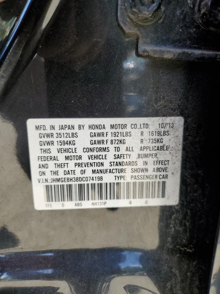 2013 Honda Fit VIN: JHMGE8H38DC074198 Lot: 70598805