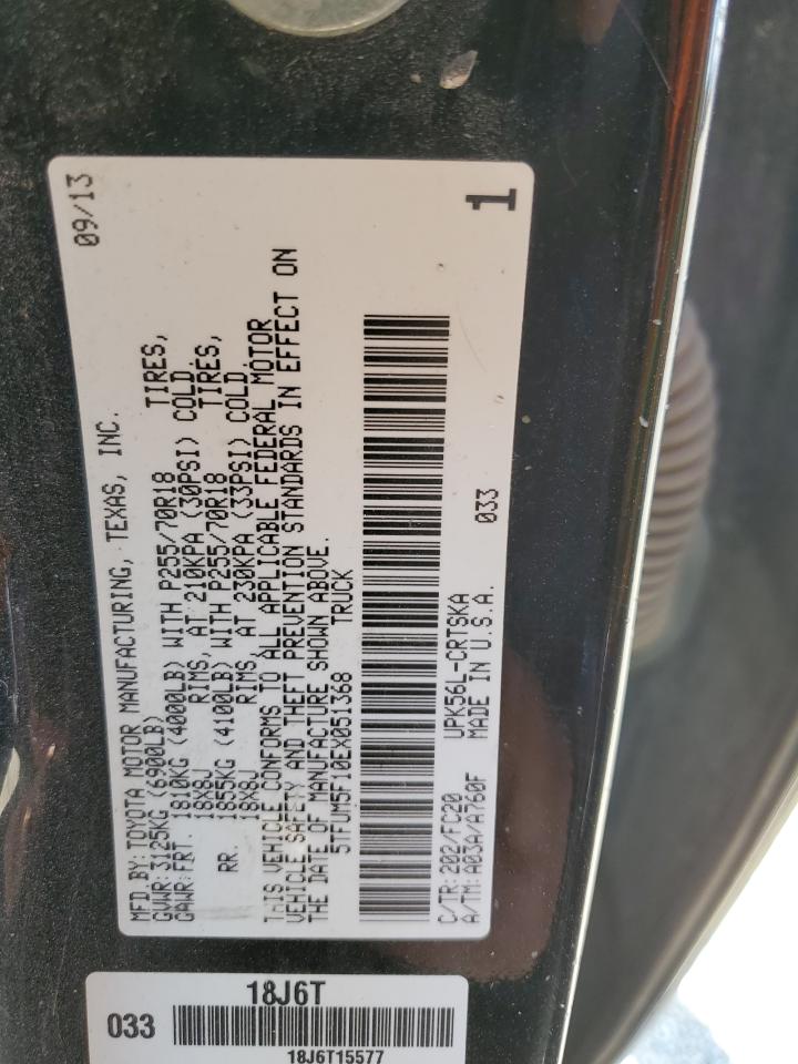 2014 Toyota Tundra Double Cab Sr VIN: 5TFUM5F10EX051368 Lot: 69584745