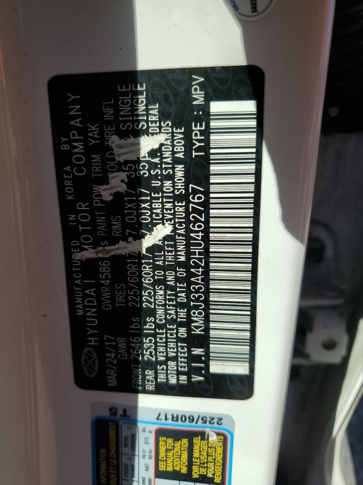 2017 Hyundai Tucson Limited VIN: KM8J33A42HU462767 Lot: 68218365