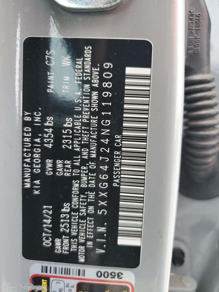 2022 Kia K5 Gt Line VIN: 5XXG64J24NG119809 Lot: 69420185