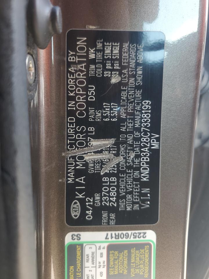 2012 Kia Sportage Base VIN: KNDPB3A28C7338199 Lot: 67486345