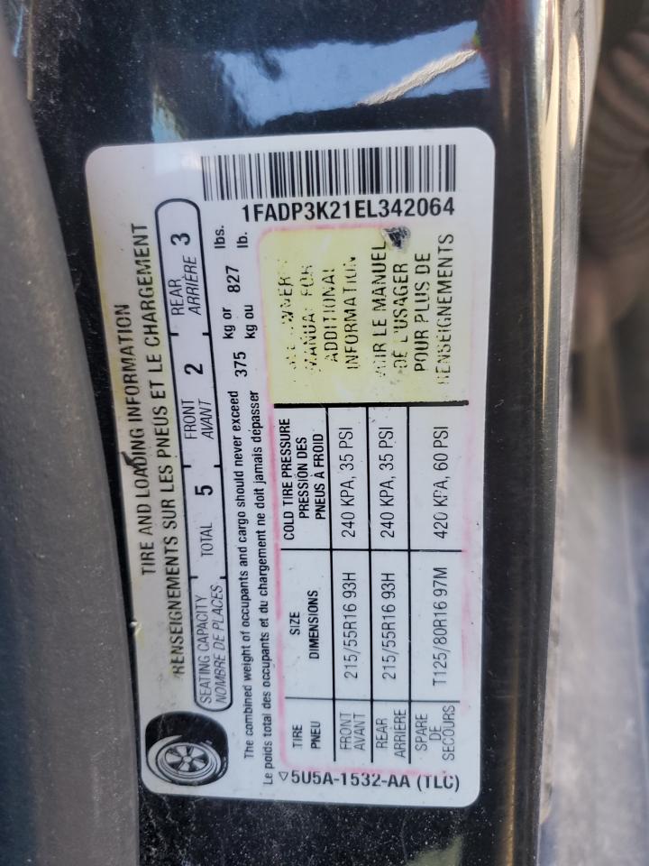 2014 Ford Focus Se VIN: 1FADP3K21EL342064 Lot: 67355625