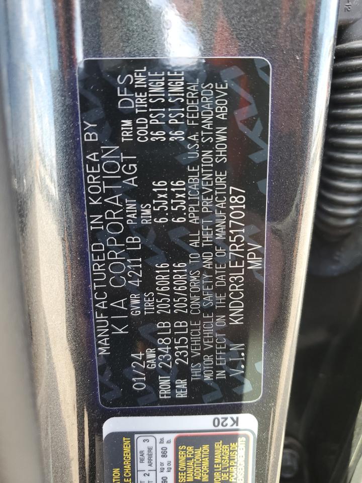2024 Kia Niro Ex VIN: KNDCR3LE7R5170187 Lot: 70420355