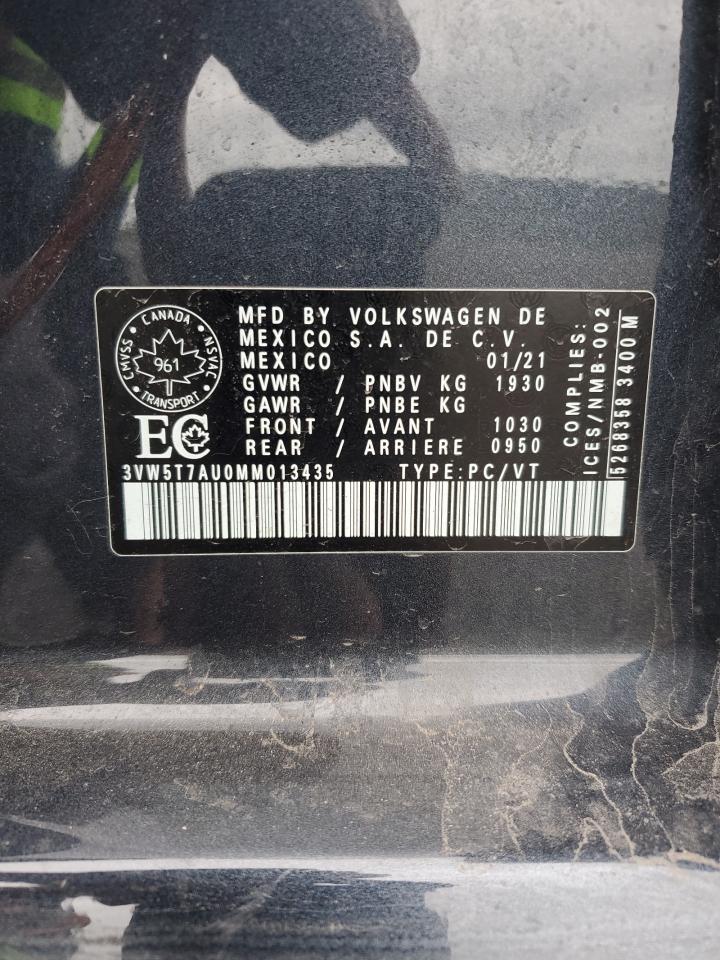 2021 Volkswagen Gti S VIN: 3VW5T7AU0MM013435 Lot: 69046775