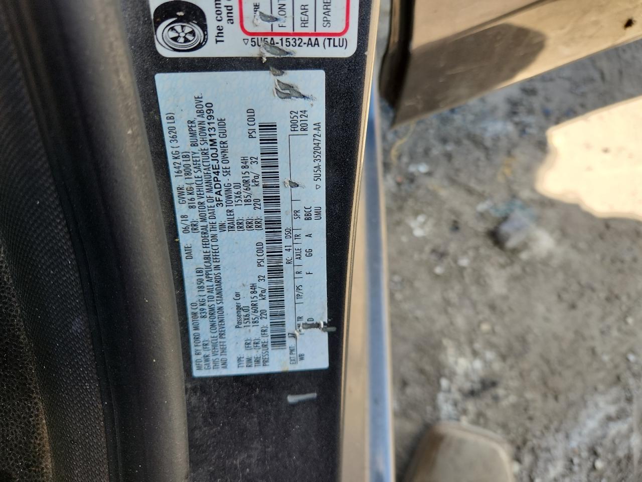 2018 Ford Fiesta Se VIN: 3FADP4EJ0JM131990 Lot: 70907825