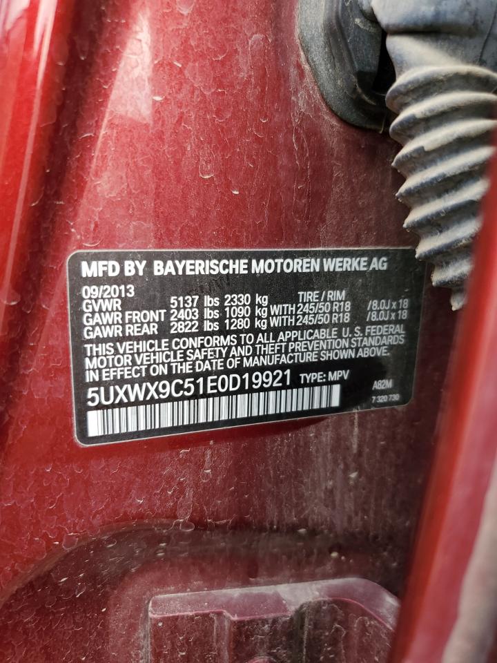 2014 BMW X3 xDrive28I VIN: 5UXWX9C51E0D19921 Lot: 69700725