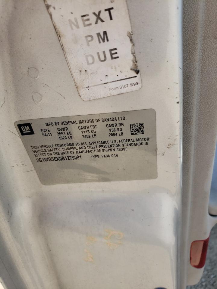 2011 Chevrolet Impala Lt VIN: 2G1WG5EK0B1279091 Lot: 70054625