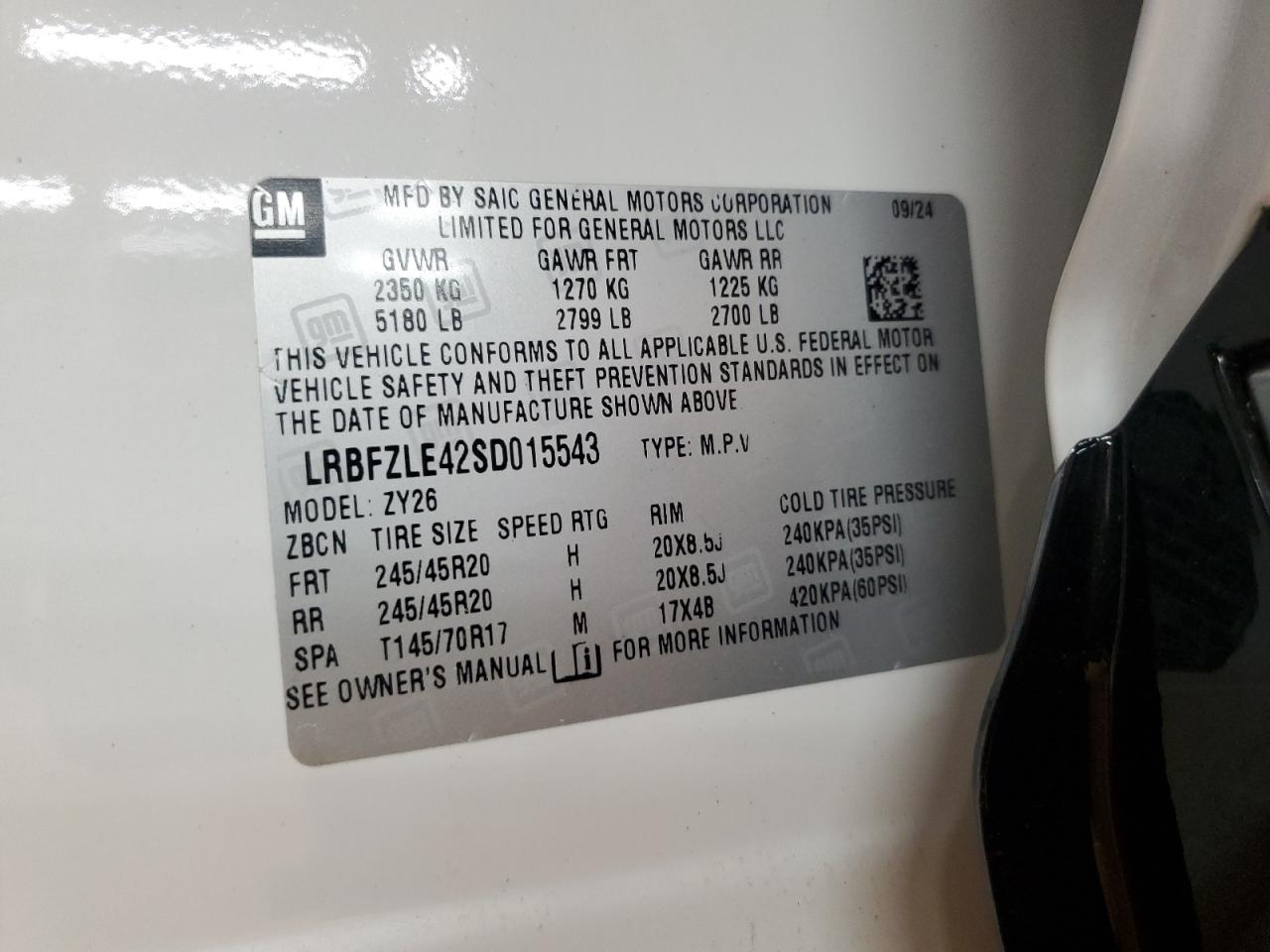 2025 Buick Envision Sport Touring VIN: LRBFZLE42SD015543 Lot: 70739555