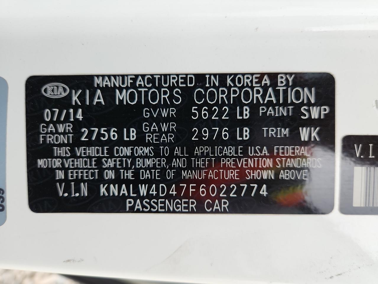 2015 Kia K900 VIN: KNALW4D47F6022774 Lot: 69470445