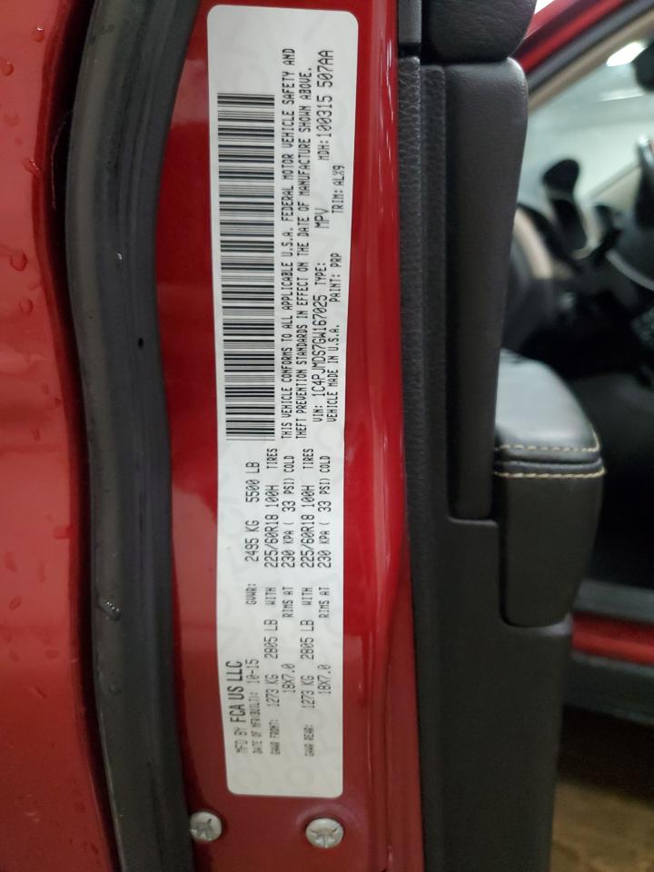 2016 Jeep Cherokee Limited VIN: 1C4PJMDS7GW167025 Lot: 70649735