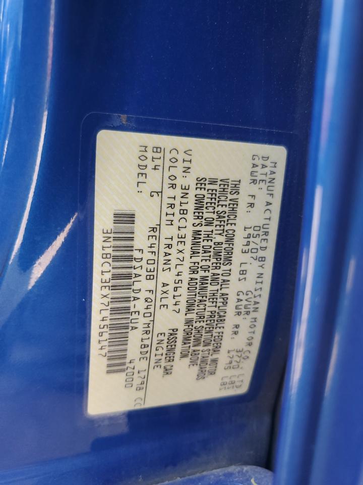 2007 Nissan Versa S VIN: 3N1BC13EX7L456147 Lot: 68525355