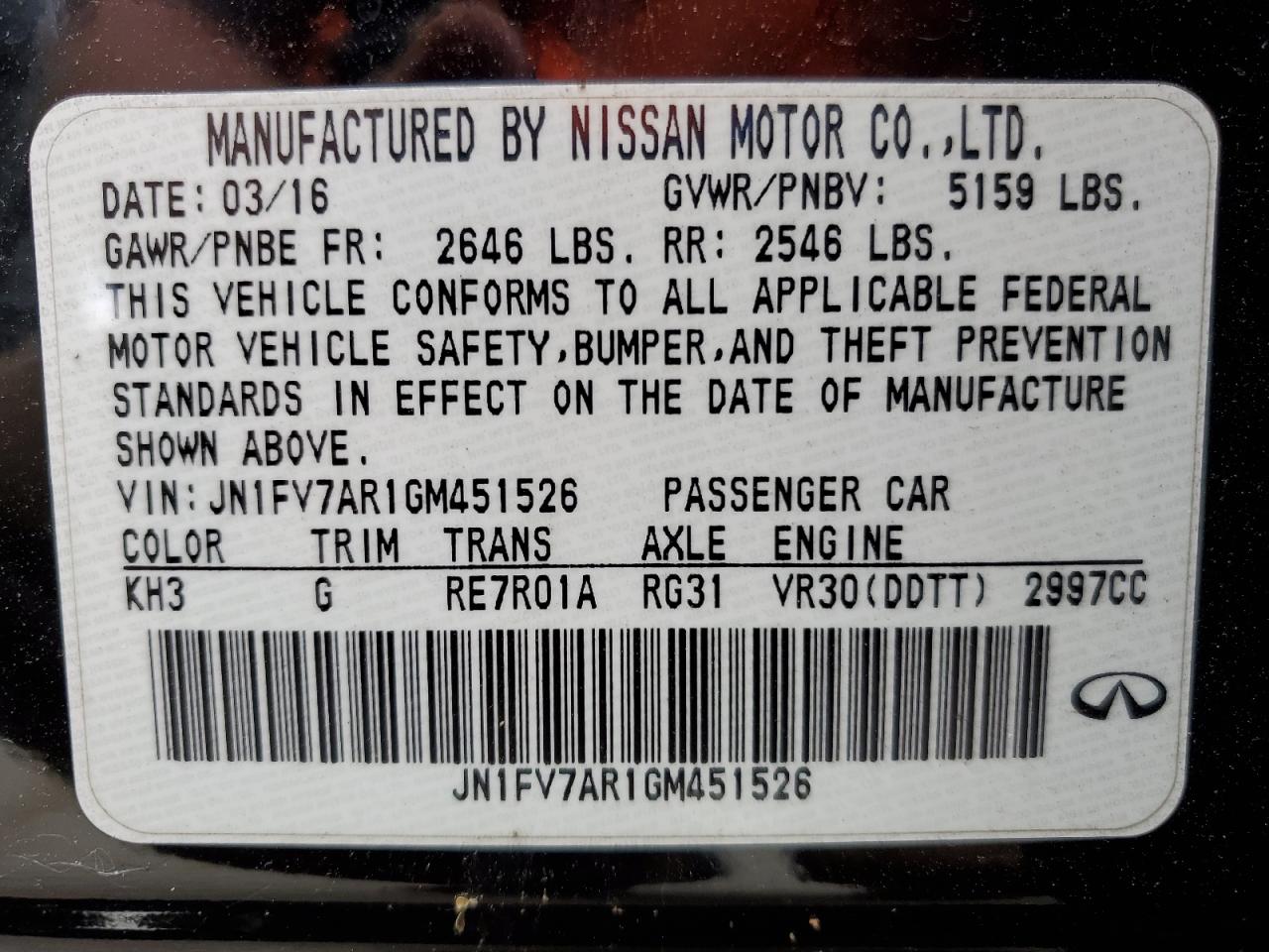 2016 Infiniti Q50 Red Sport 400 VIN: JN1FV7AR1GM451526 Lot: 68972095