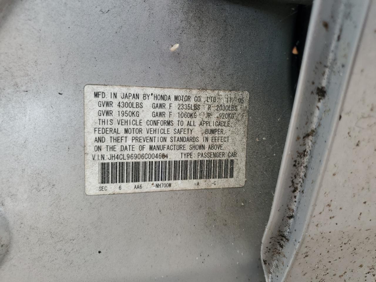 2009 Acura Tsx VIN: JH4CL96906C004604 Lot: 67917685