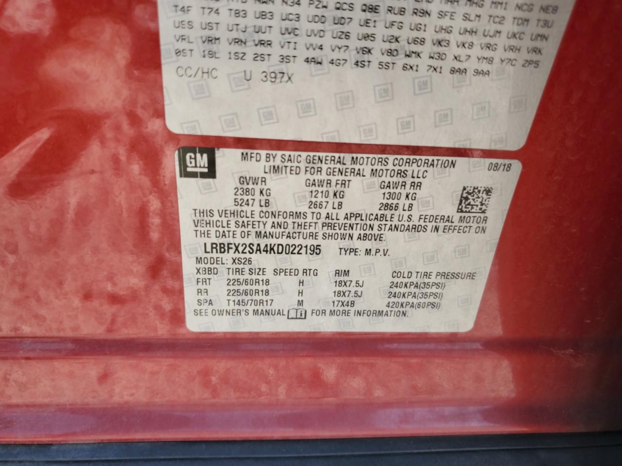 2019 Buick Envision Essence VIN: LRBFX2SA4KD022195 Lot: 91711515