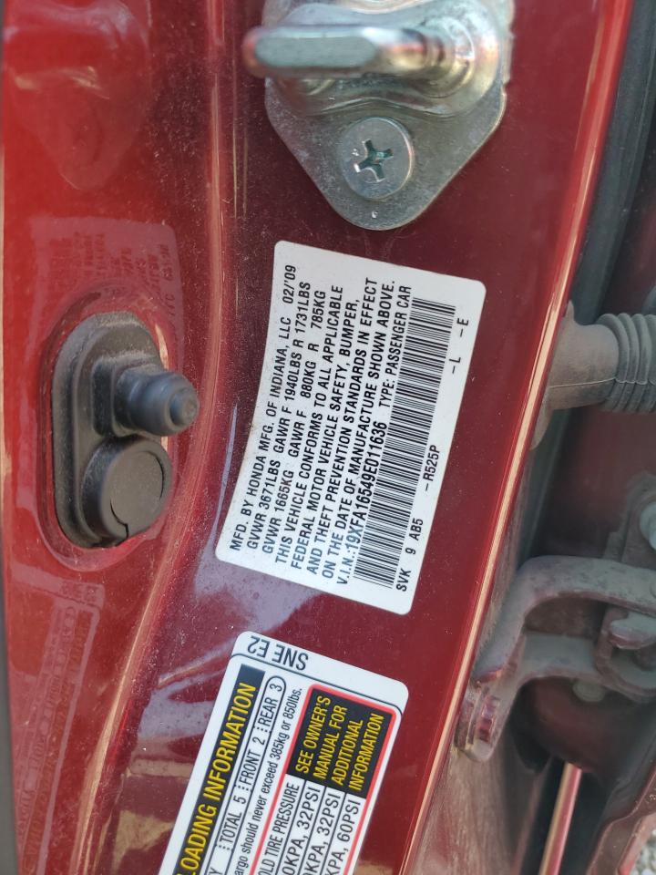 2009 Honda Civic Lx VIN: 19XFA16549E011636 Lot: 68526045
