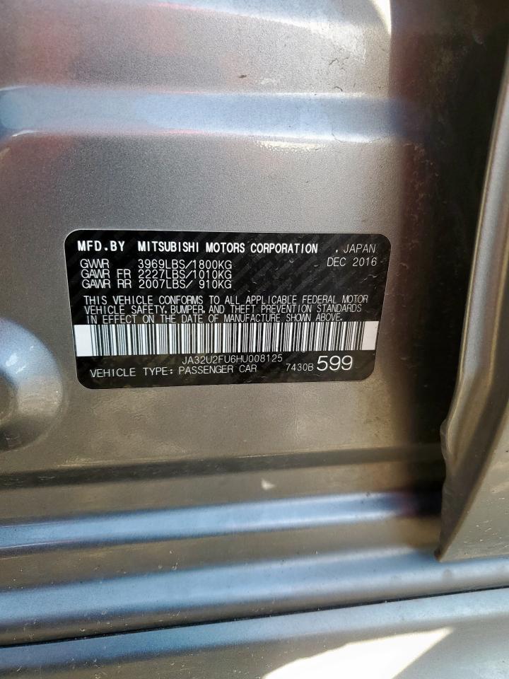2017 Mitsubishi Lancer Es VIN: JA32U2FU6HU008125 Lot: 66858045