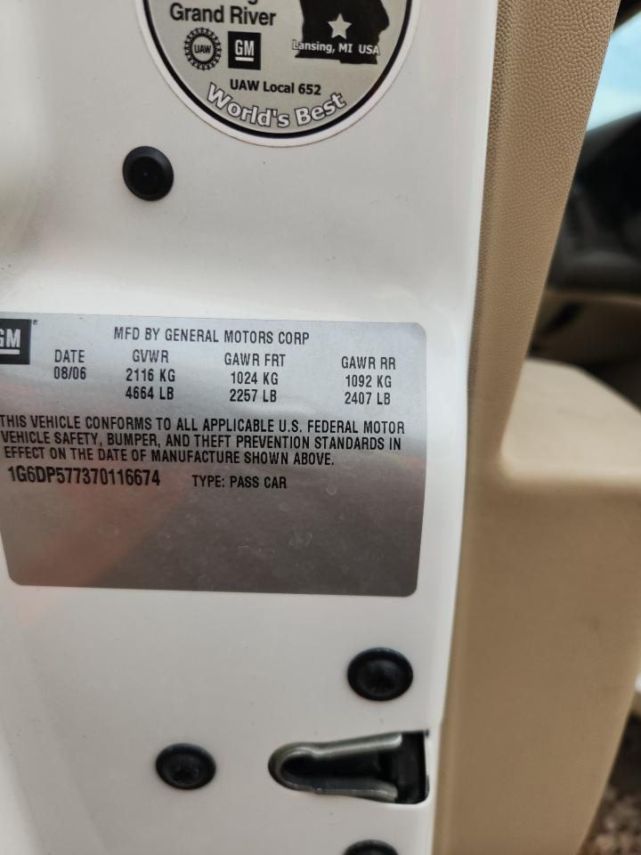 2007 Cadillac Cts Hi Feature V6 VIN: 1G6DP577370116674 Lot: 70020535