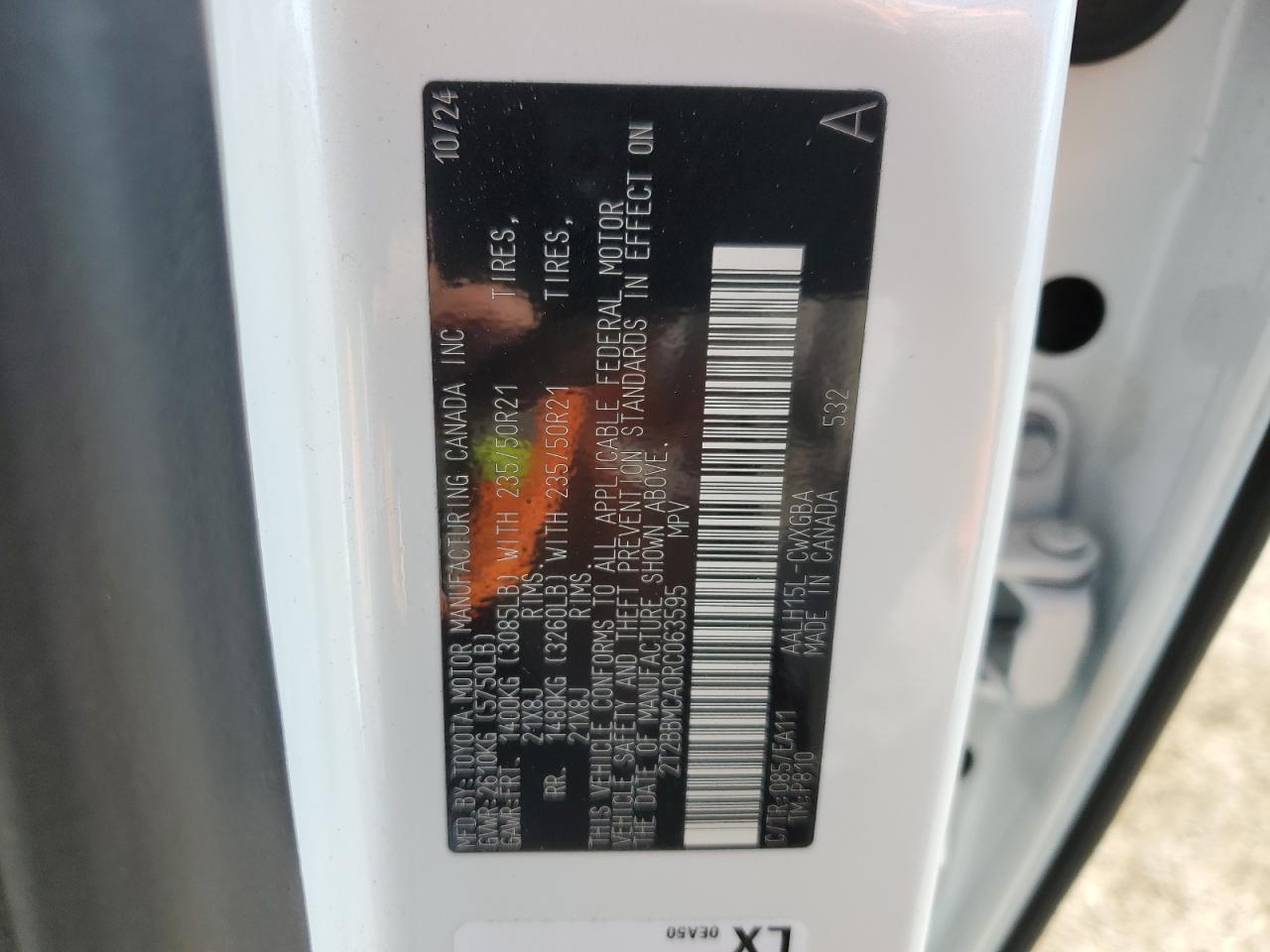 2024 Lexus Rx 350H Base VIN: 2T2BBMCA0RC063595 Lot: 68310615